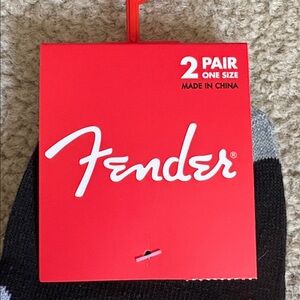 Fender Red, Black, and Gray Socks OS 2 pr. NWT
